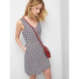 Gap Beach Boho Linen Multicolor Retro Geometric Print Mini Dress Size 12T 12 Tal